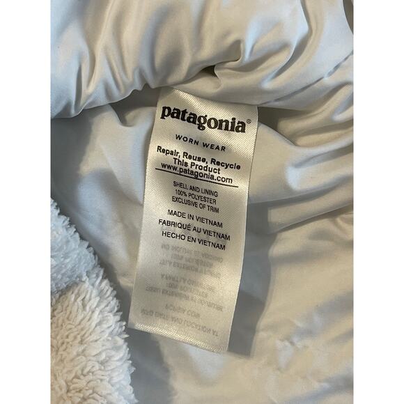 Patagonia Women’s Los Gatos White Fleece Vest Size XS Fuzzy Sherpa Full Zip - Picture 8 of 10